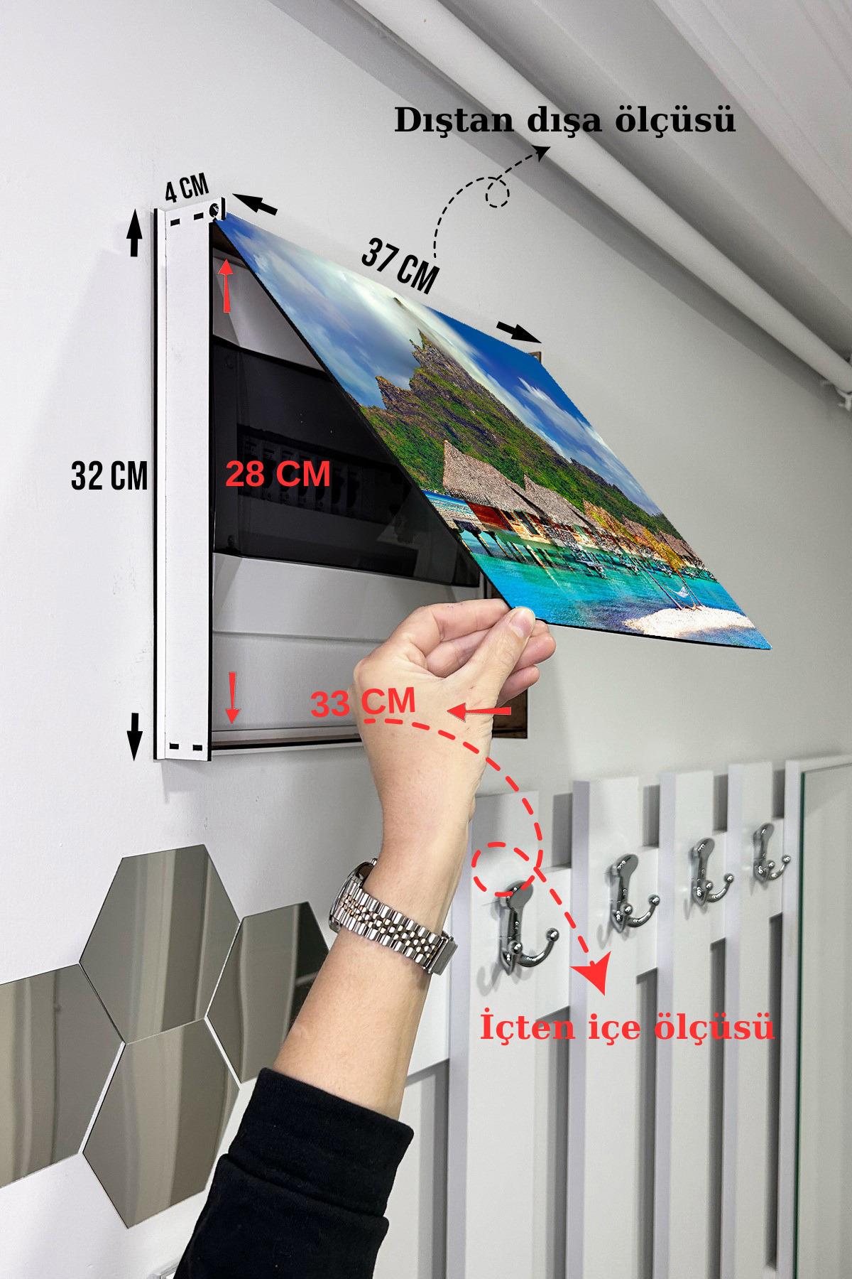 Sigorta Saklama Kutusu Aynı Zamanda Maldiv Evleri Manzaralı Tablo