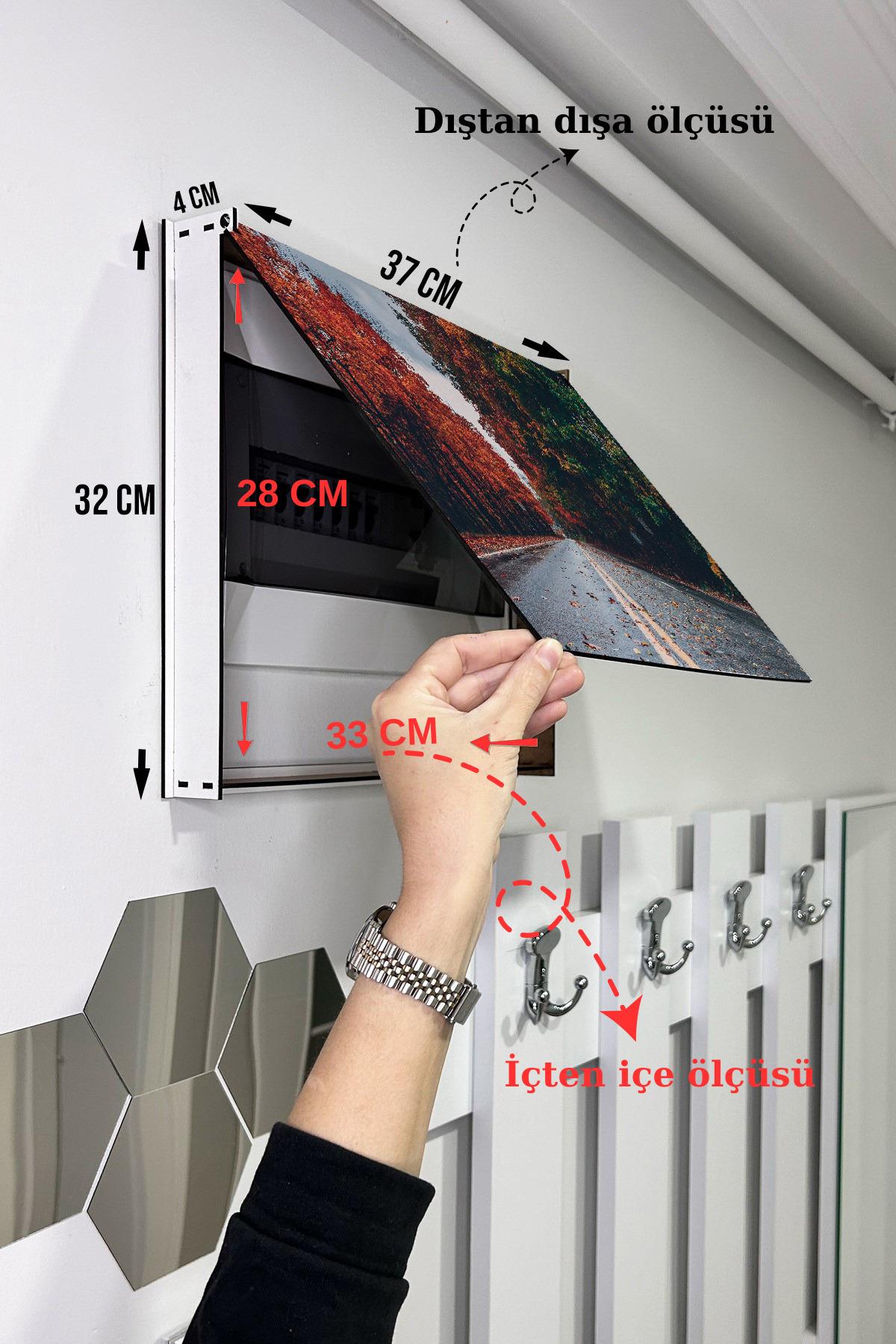 Sigorta Saklama Kutusu Aynı Zamanda Yol Ve Sonbahar Manzaralı Tablo