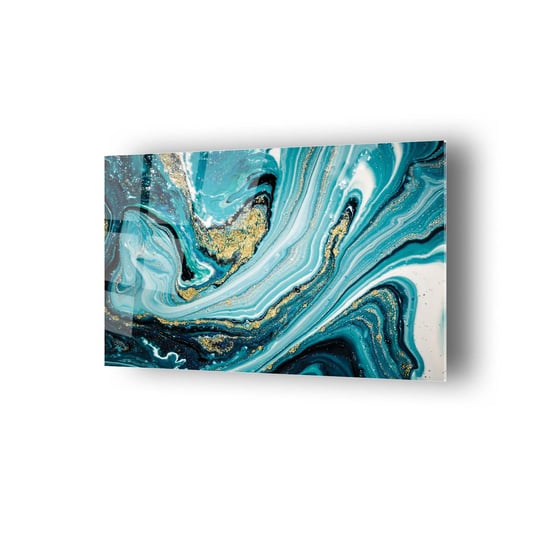 Turkuaz Gold Temalı Cam Tablo