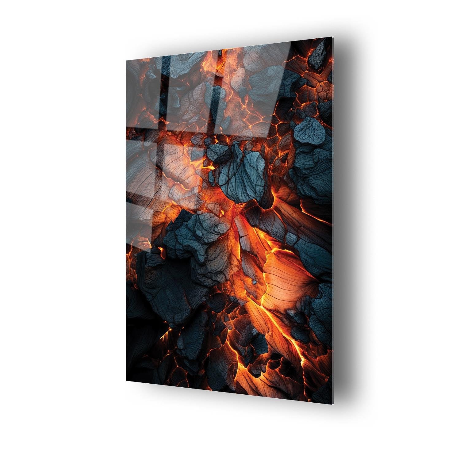 Volkanik Patlama Temalı Cam Tablo