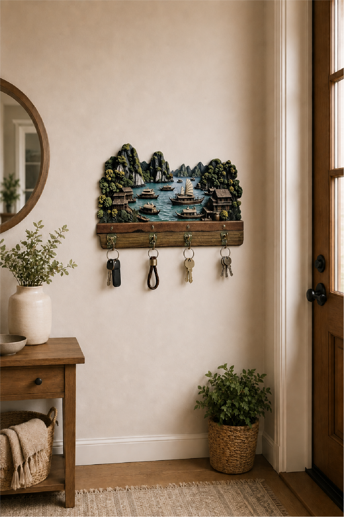 Ha Long Körfezi Dekoratif Anahtarlık – 3D Görünümlü Baskı
