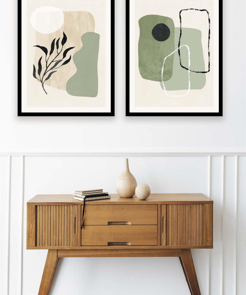 Soyut Suluboya Tarzında Tablo Seti