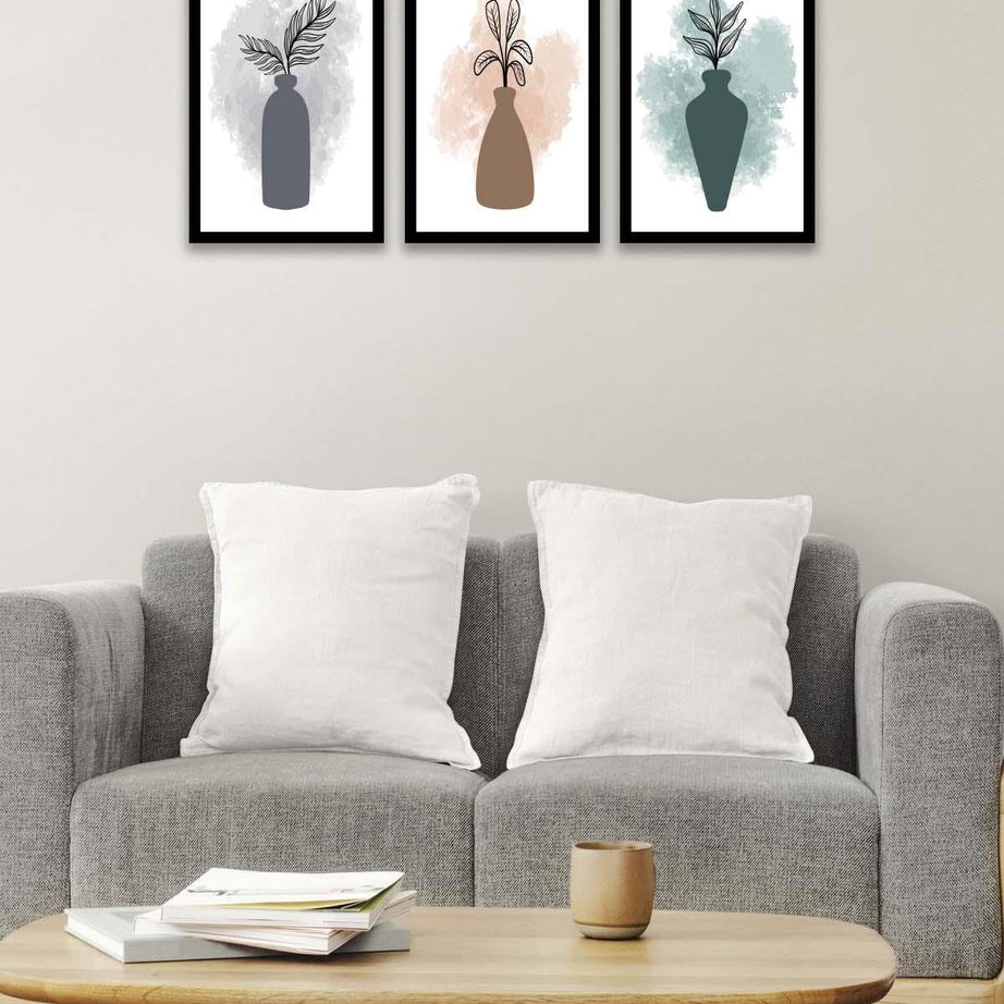 3 Parça Suluboya Tarzında Sanatsal Tablo Seti