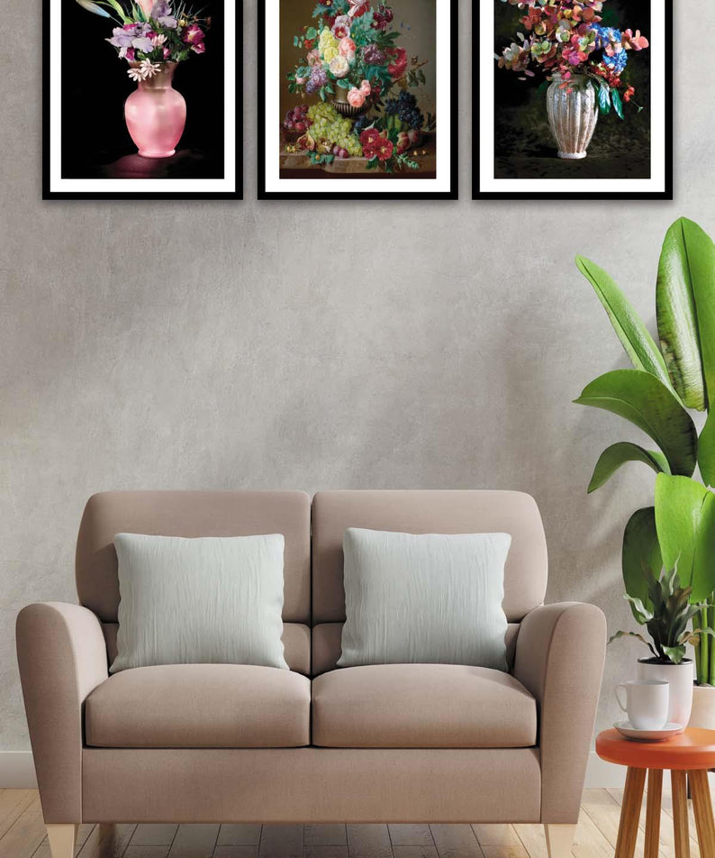 Gül Ve Üzüm Temalı Tablo Seti