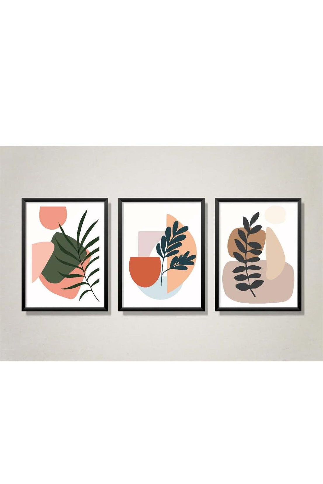 3'lü bohem tarzı dekoratif duvar tablo seti