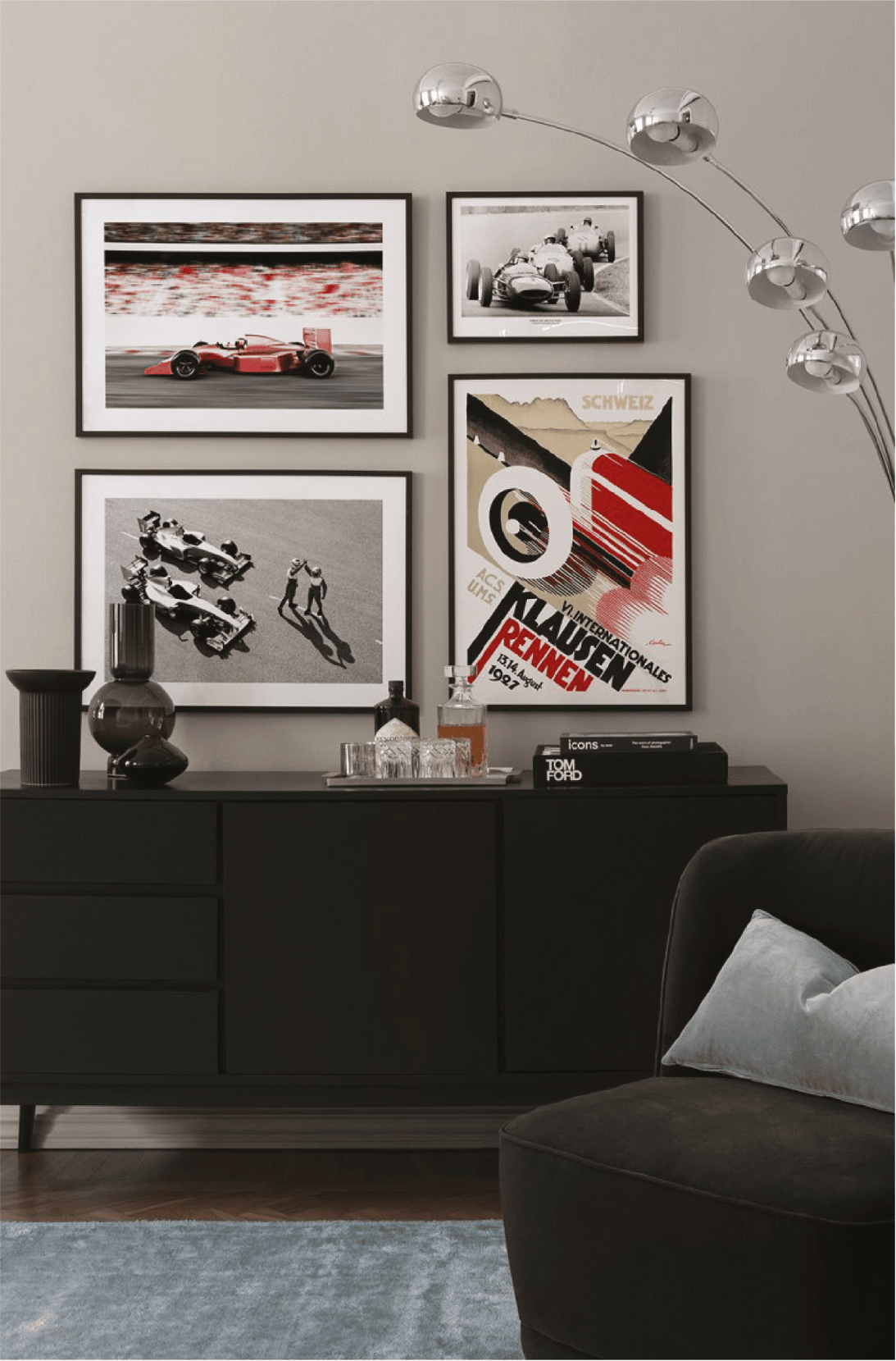 Formula 1 Temalı Siyah Çerçeve Görünümlü Tablo Seti