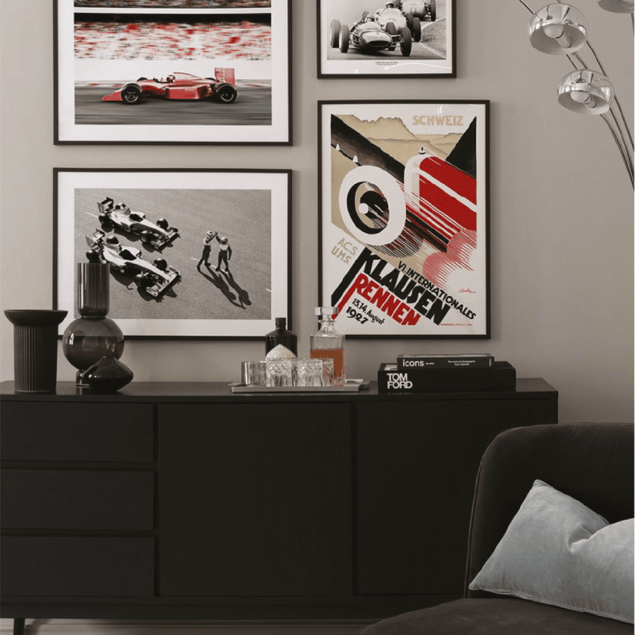 Formula 1 Temalı Siyah Çerçeve Görünümlü Tablo Seti