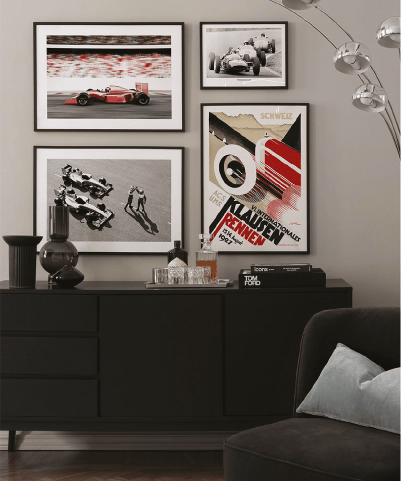Formula 1 Temalı Siyah Çerçeve Görünümlü Tablo Seti