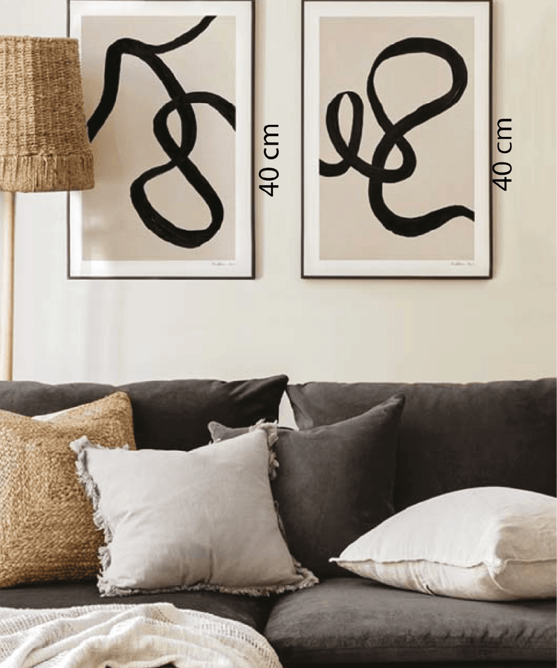 Black Line Temalı Siyah Çerçeve Görünümlü Tablo Seti