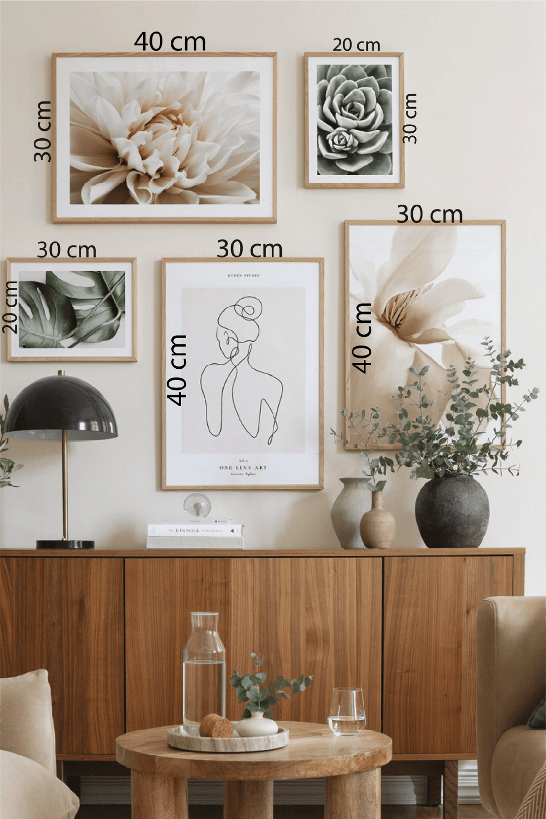 5 Parça Gül Ve Botanik Temalı Ahşap Çerçeve Görünümlü Tablo Seti