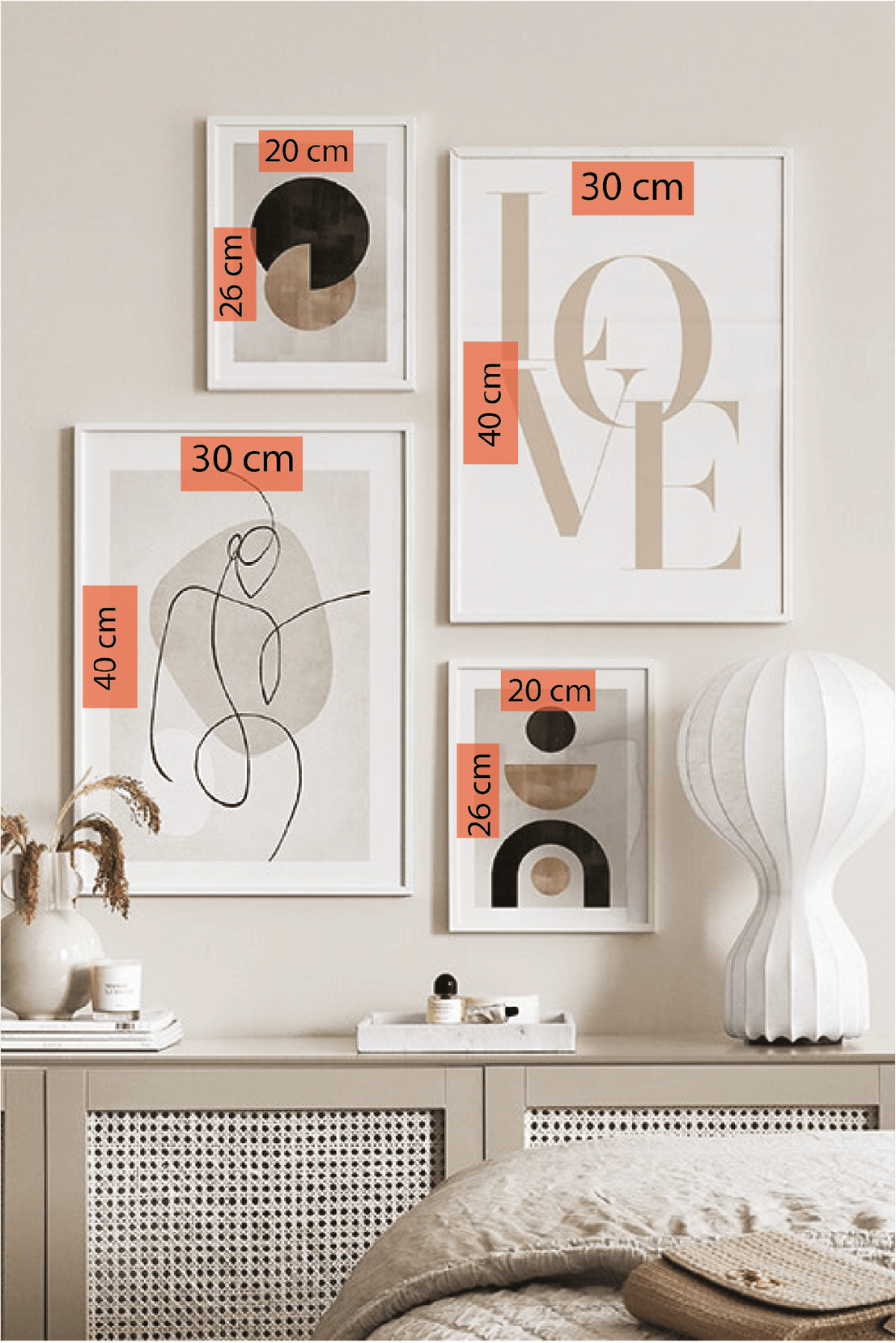 Love Ve Line Art Temalı Tablo Seti