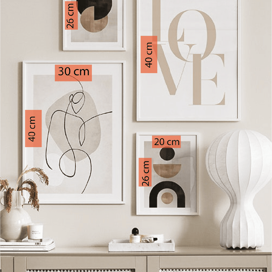 Love Ve Line Art Temalı Tablo Seti