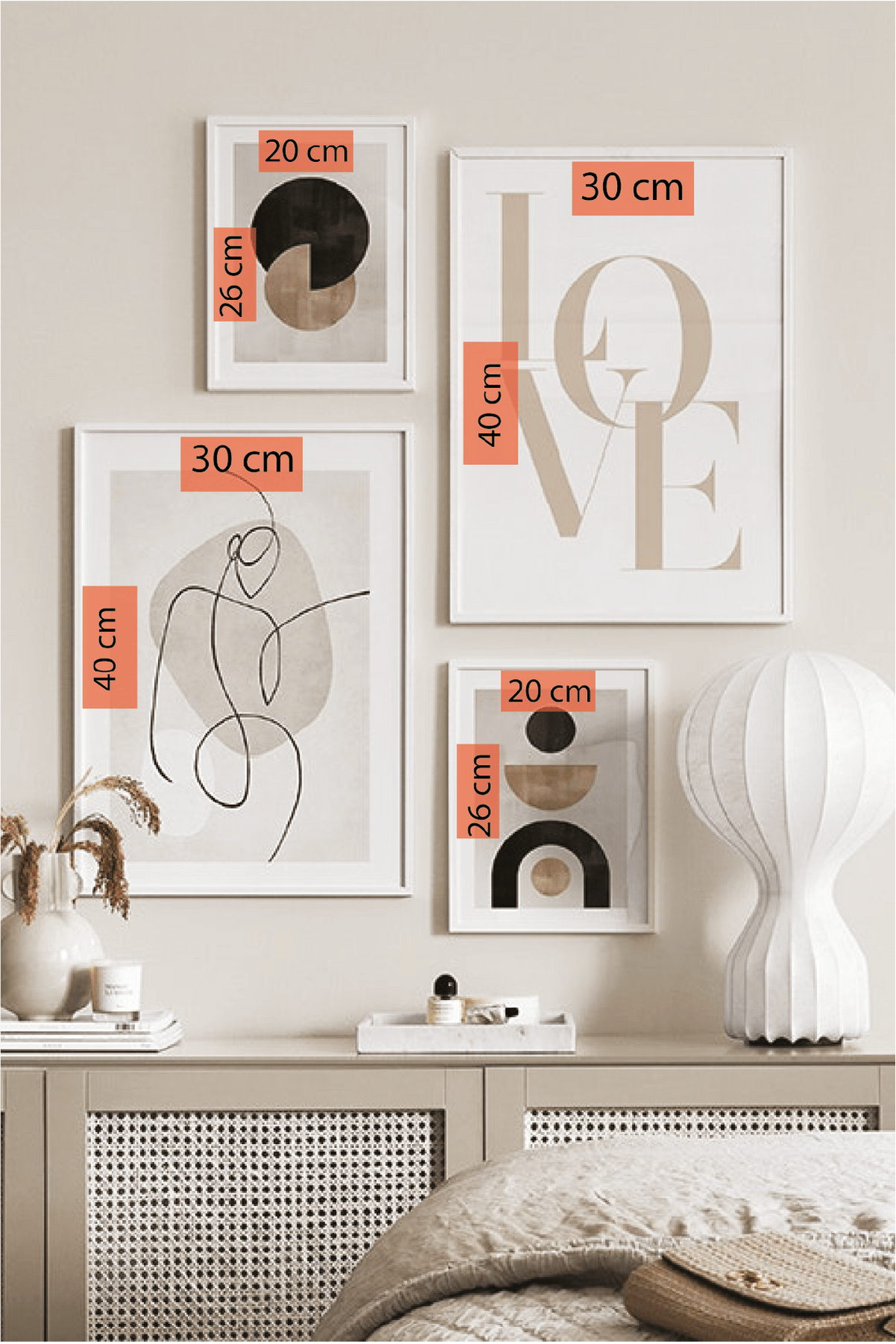 Love Ve Line Art Temalı Tablo Seti