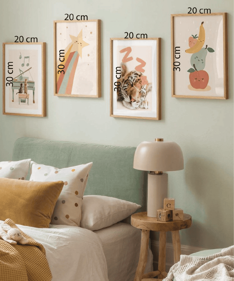 4 Parça Piano Ve Modern Sanatsal Tarzda Ahşap Çerçeve Görünümlü Tablo Seti