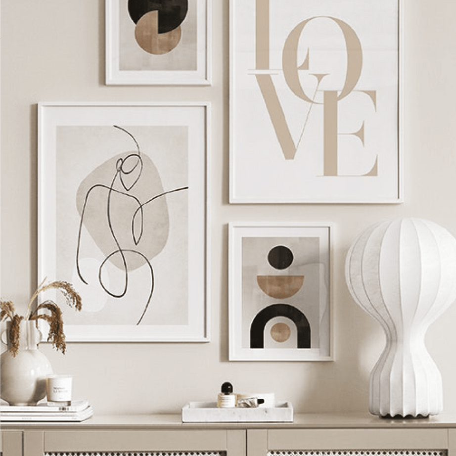 Love Ve Line Art Temalı Tablo Seti