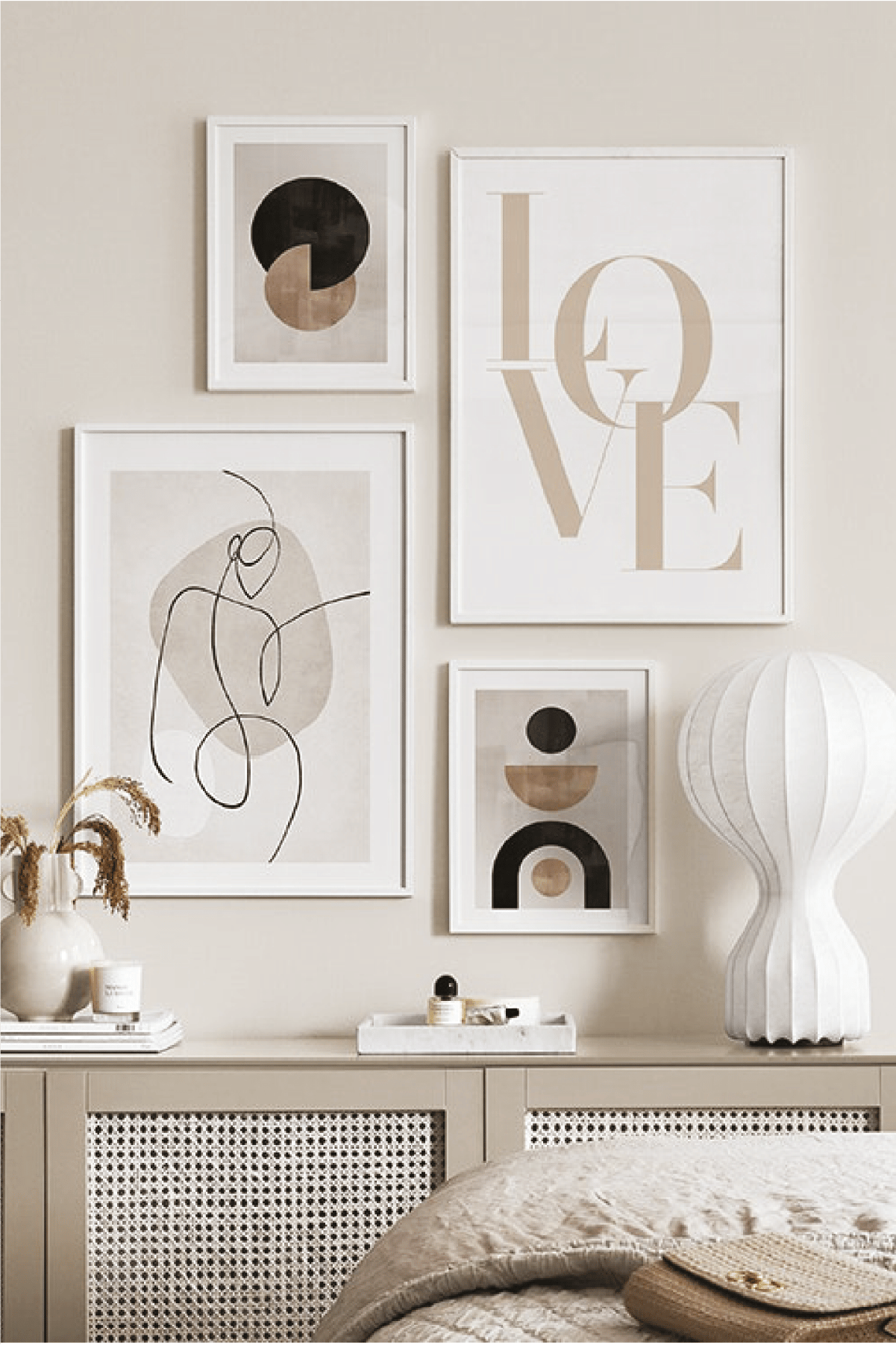 Love Ve Line Art Temalı Tablo Seti