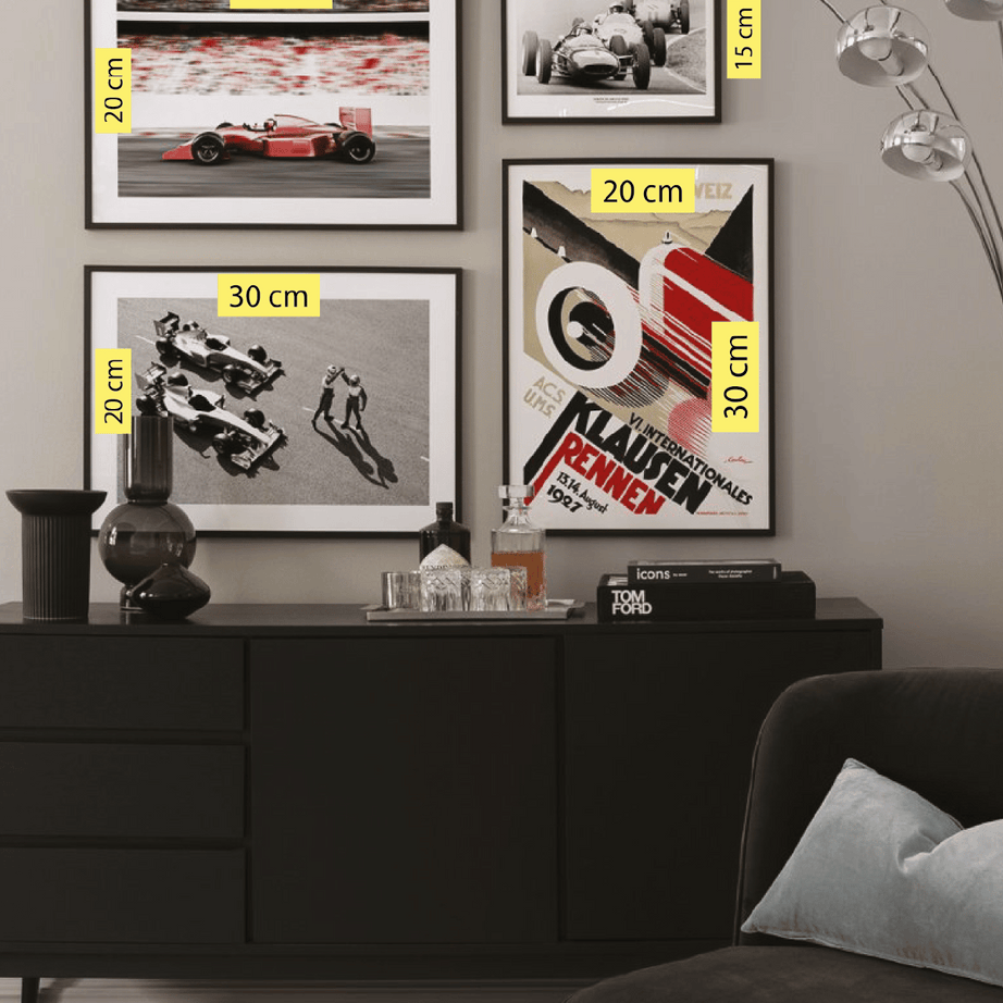 Formula 1 Temalı Siyah Çerçeve Görünümlü Tablo Seti
