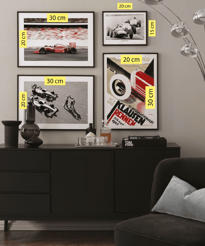 Formula 1 Temalı Siyah Çerçeve Görünümlü Tablo Seti