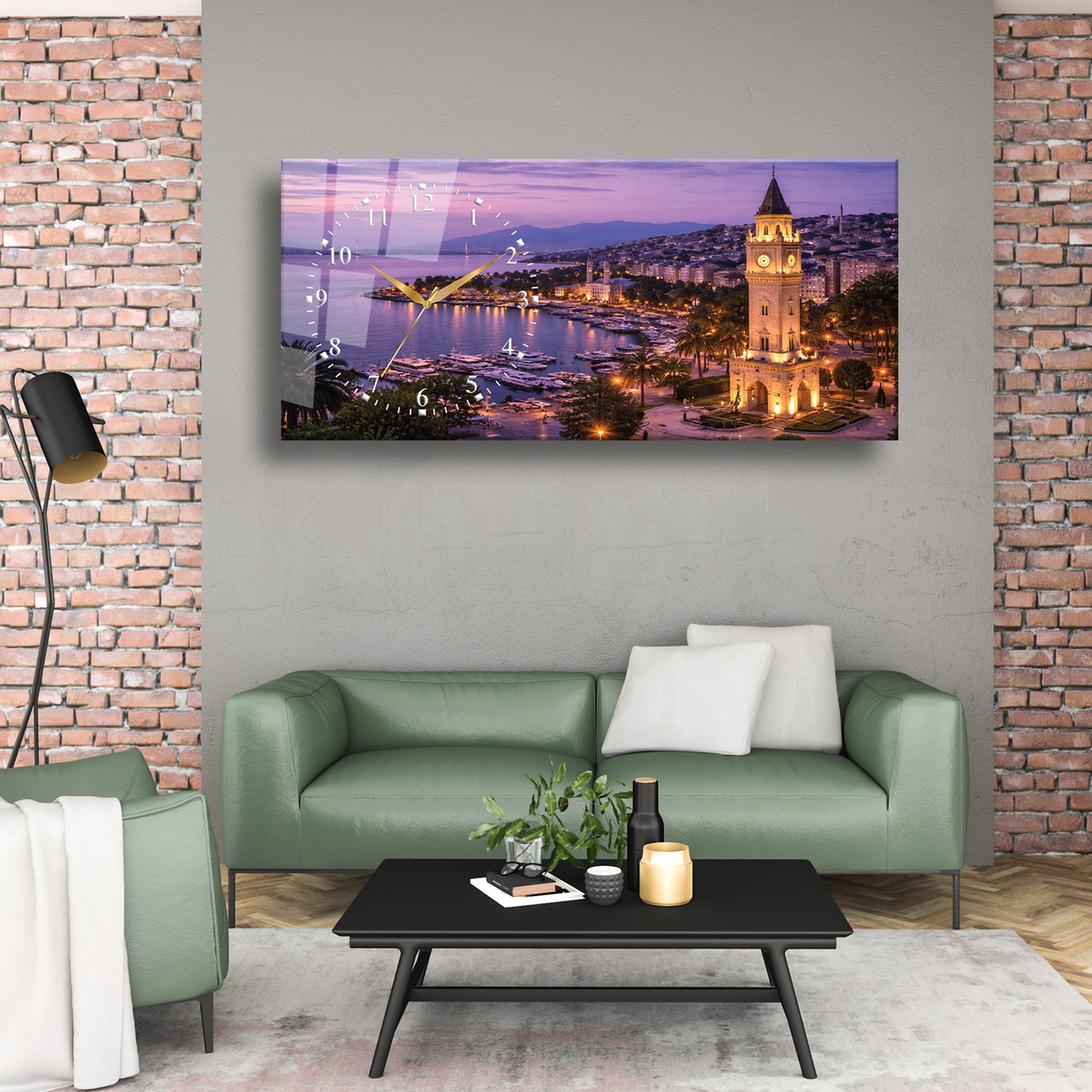 Kocaeli İzmit Saat Kulesi Temalı Temperli Saatli Cam Tablo