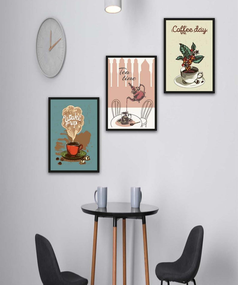 3 Parça Mutfak Ve Cafe'ler için Mdf Tablo Seti