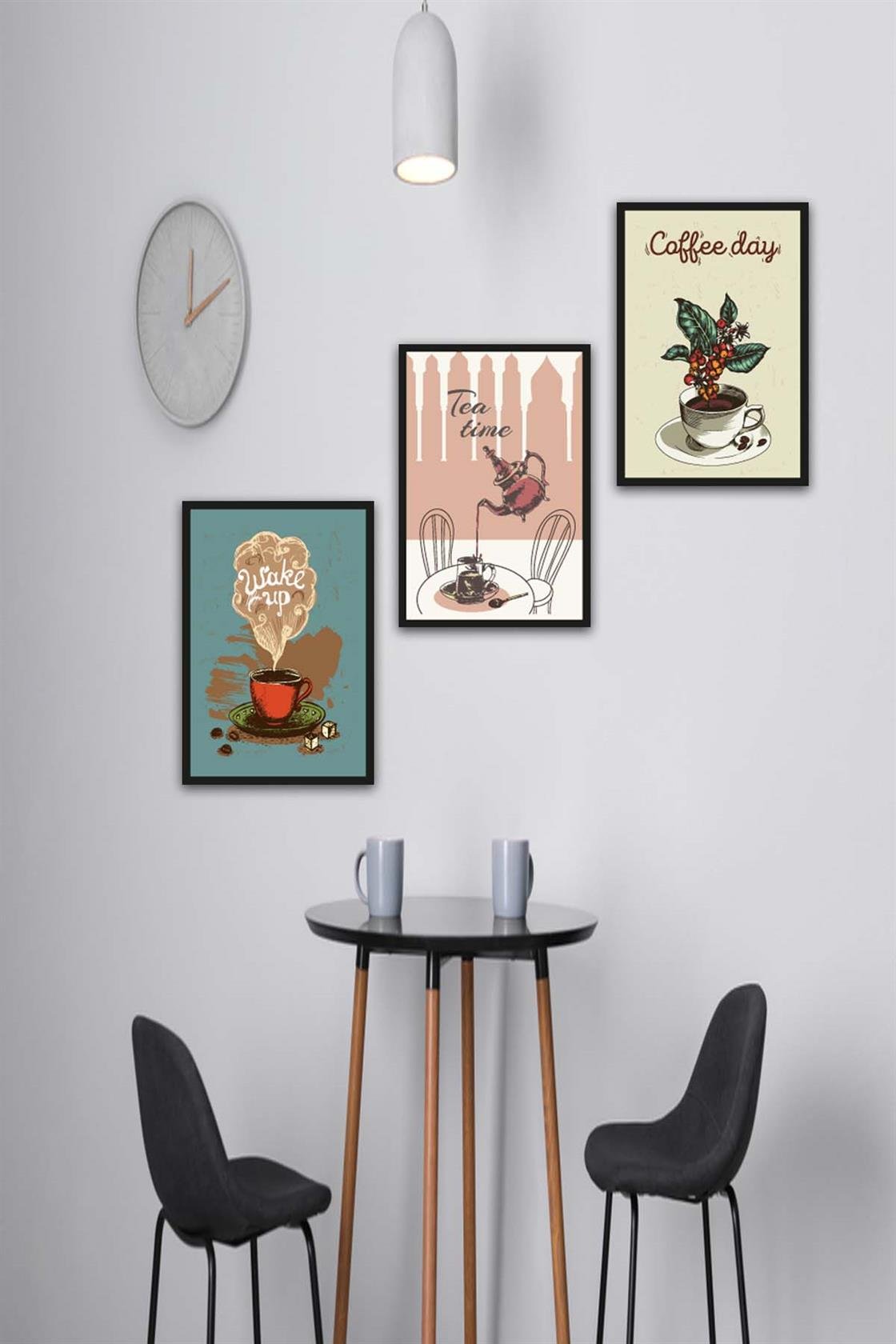 3 Parça Mutfak Ve Cafe'ler için Mdf Tablo Seti