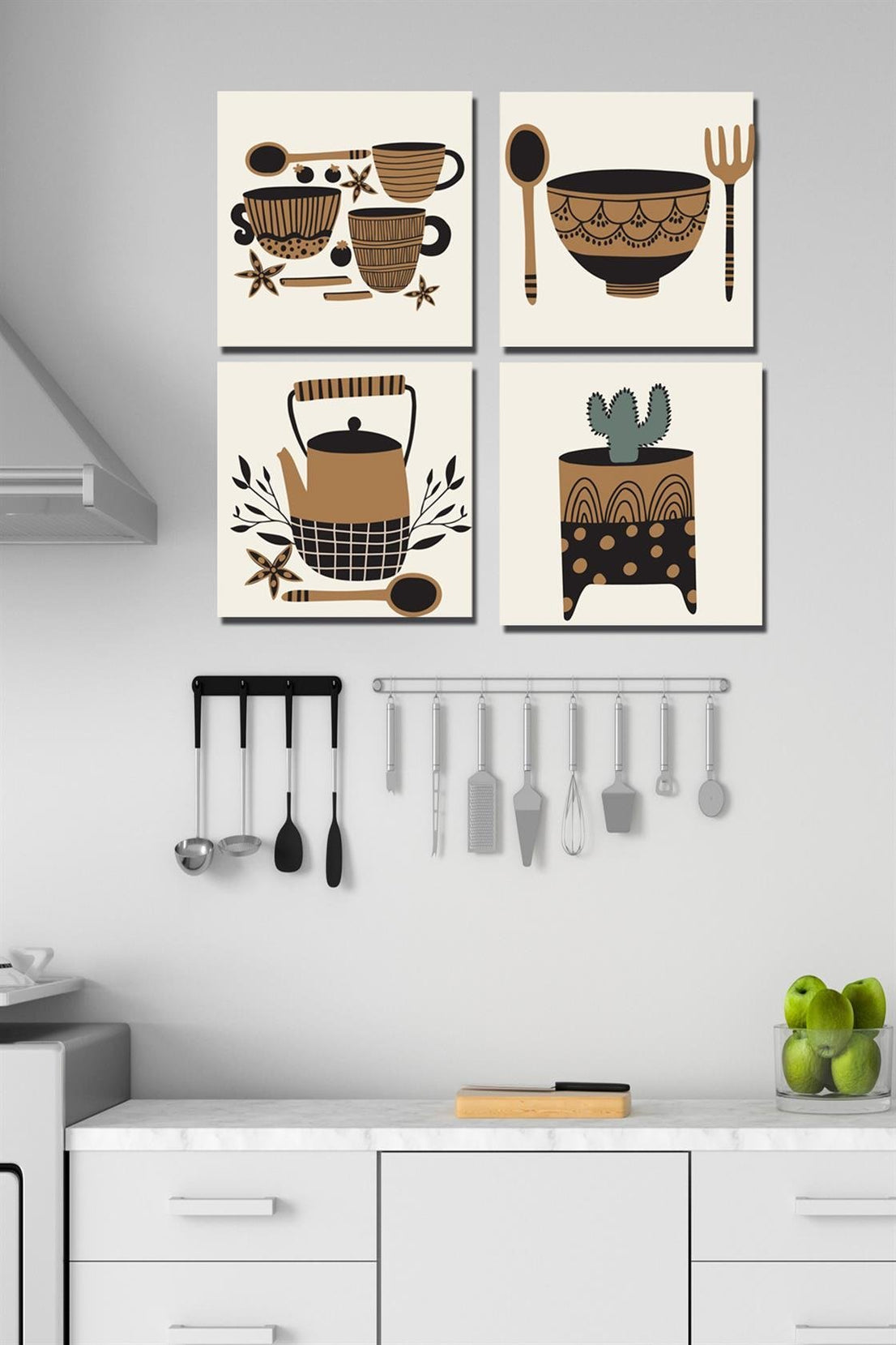 4 parça mutfak decor tablo seti