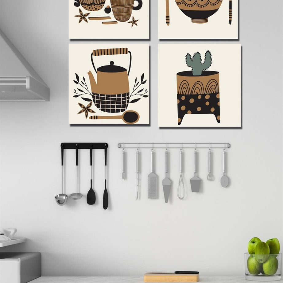 4 parça mutfak decor tablo seti