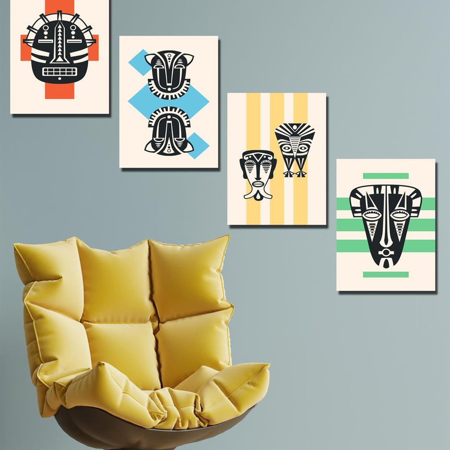 4 parça 30x40 poster tablo seti