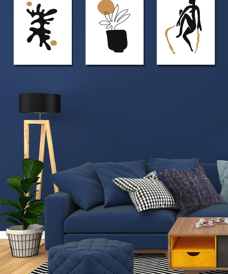 Sanatsal tarzda 3'lü tablo seti