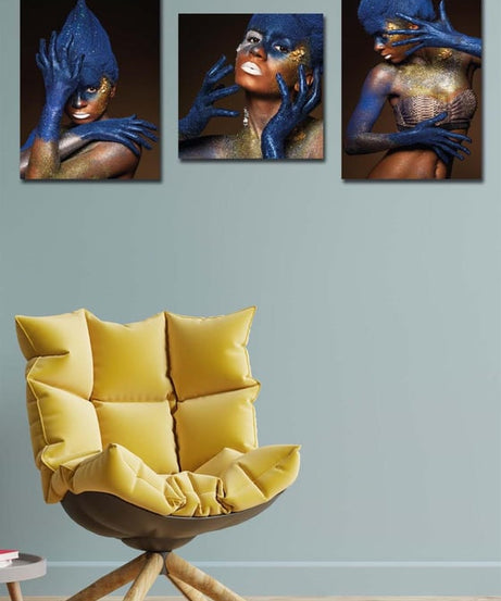 3 Parça Modern Tarzda Portre Kadın Tablo seti