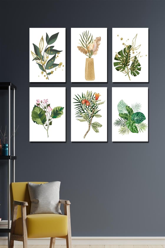 6 parça botanic tablo seti