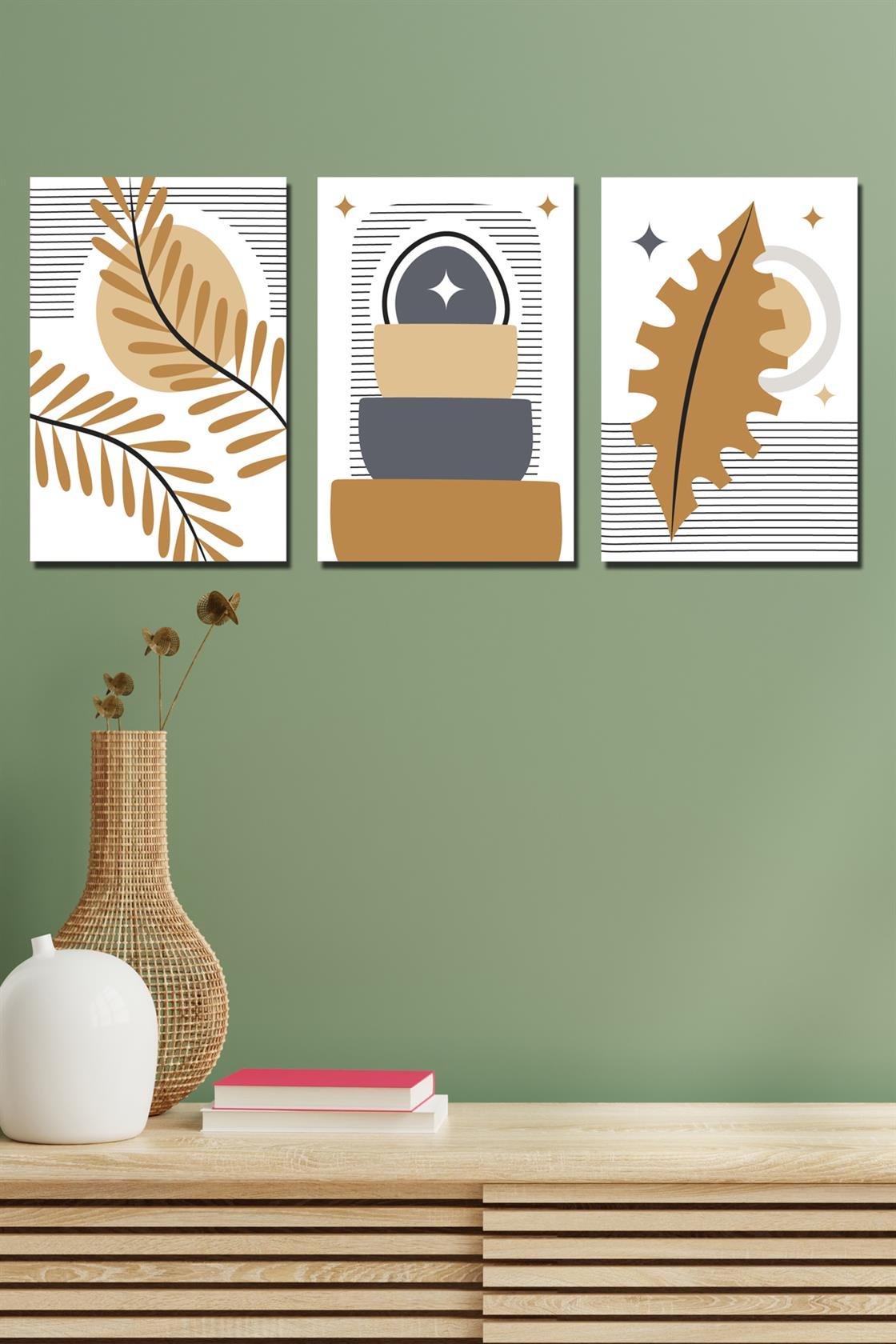 3 Parça dijital baskı sanatsal tablo seti