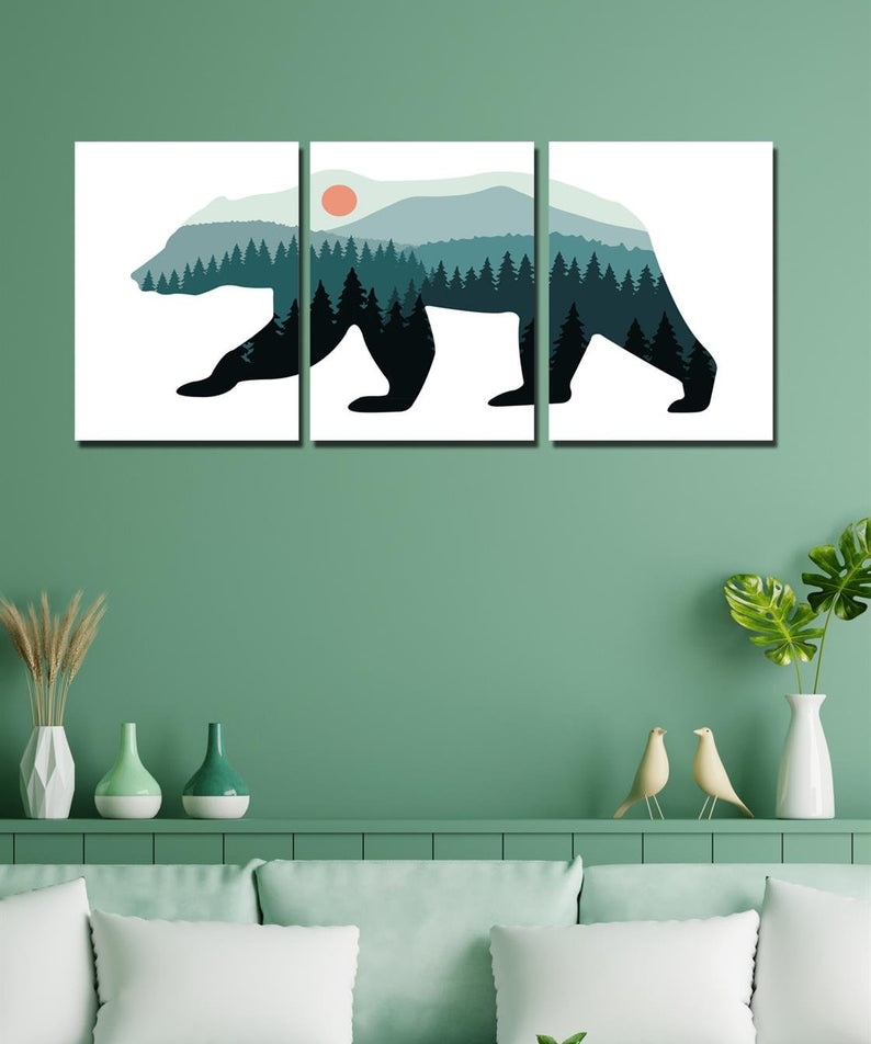 Puzzle manzara 3 parça tablo seti