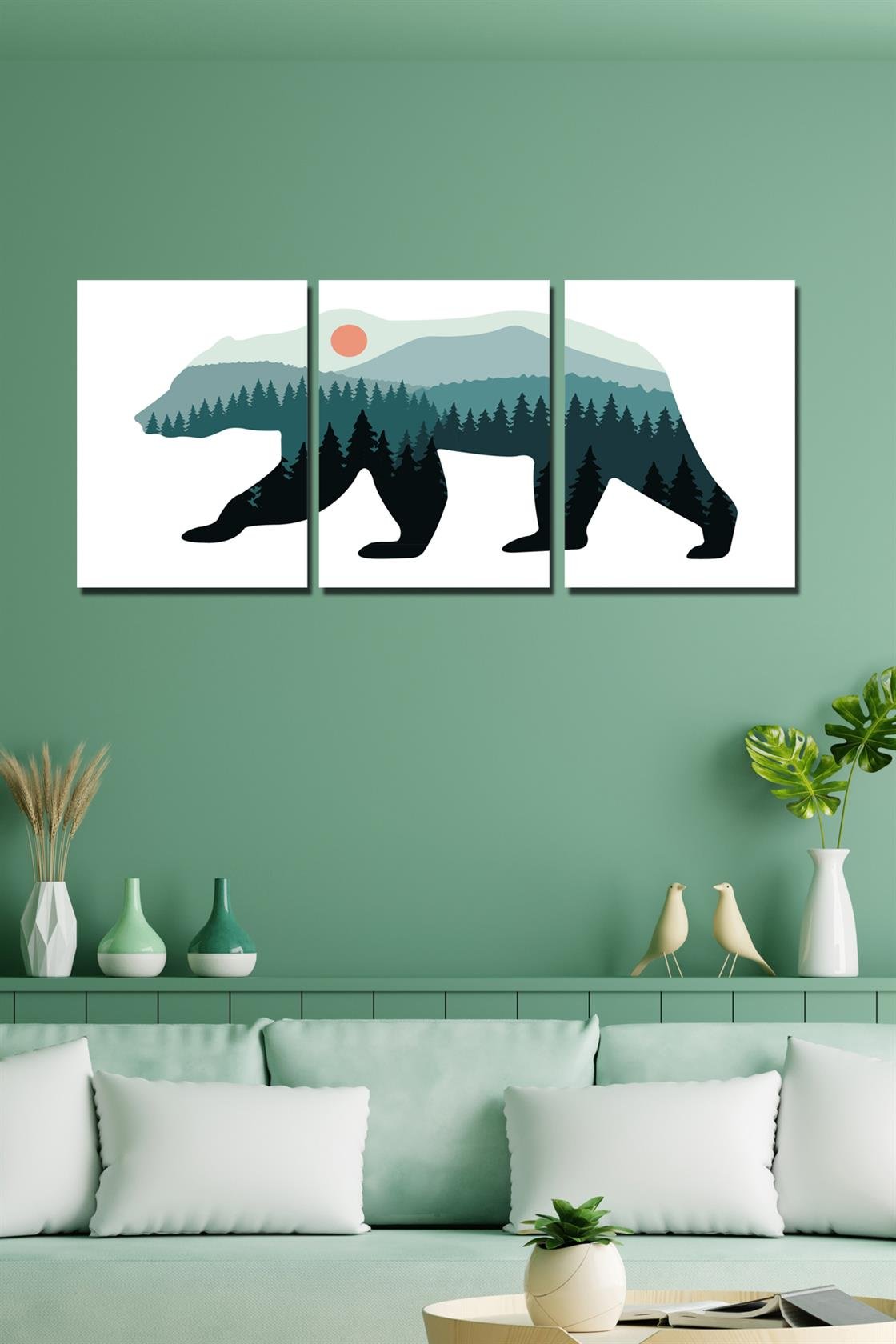 Puzzle manzara 3 parça tablo seti