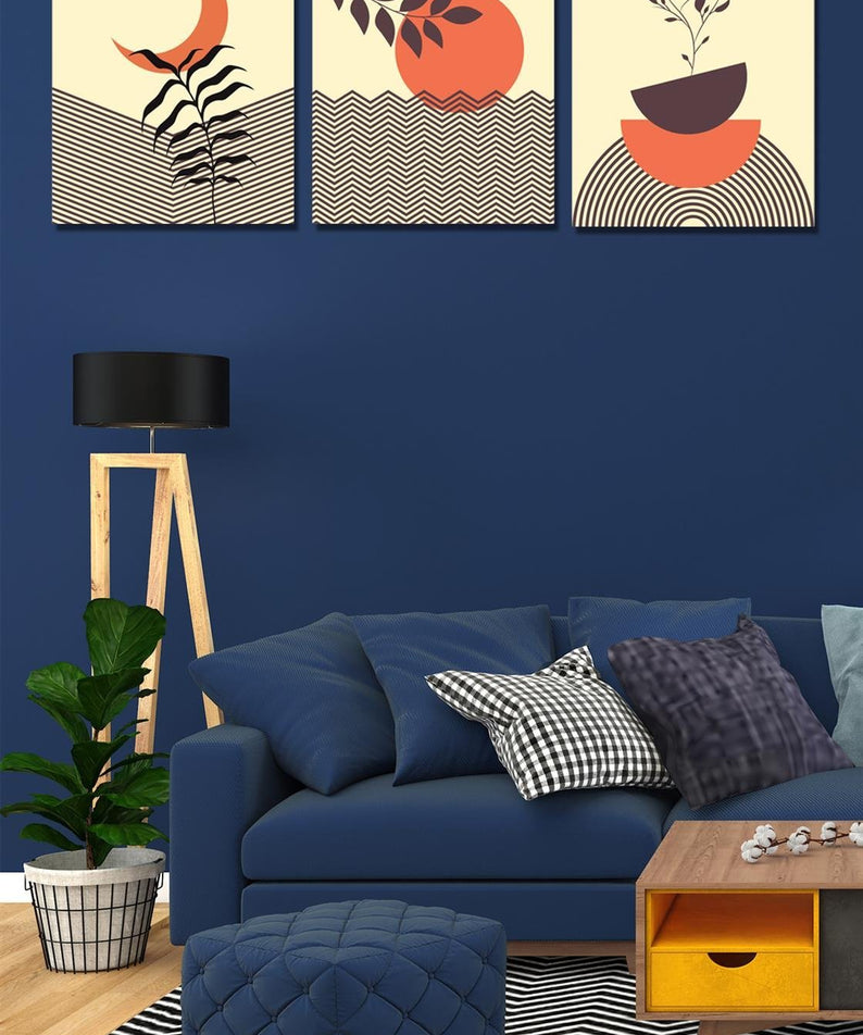 Bohem tarzı 3'lü tablo seti