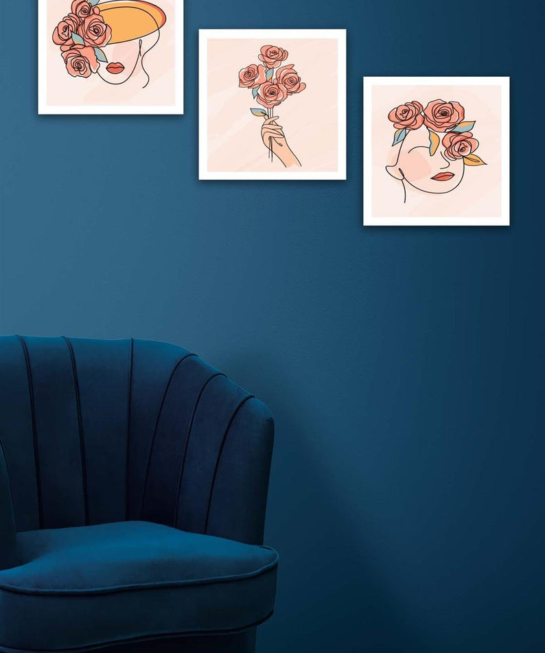 3 Parça Modern Tarzda Bohem Tasarım Uv Baskı Mdf Tablo Seti