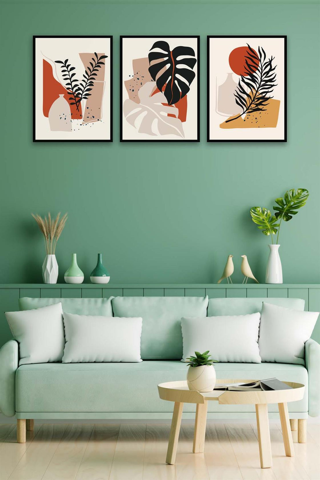 3 Parça Bohem Tarzda Sanatsal Tablo Seti