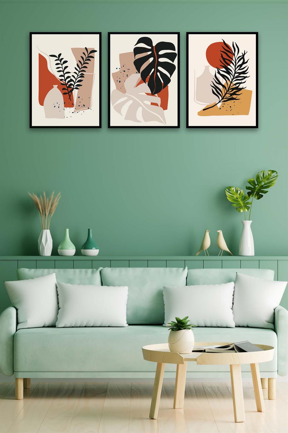 3 Parça Bohem Tarzda Sanatsal Tablo Seti