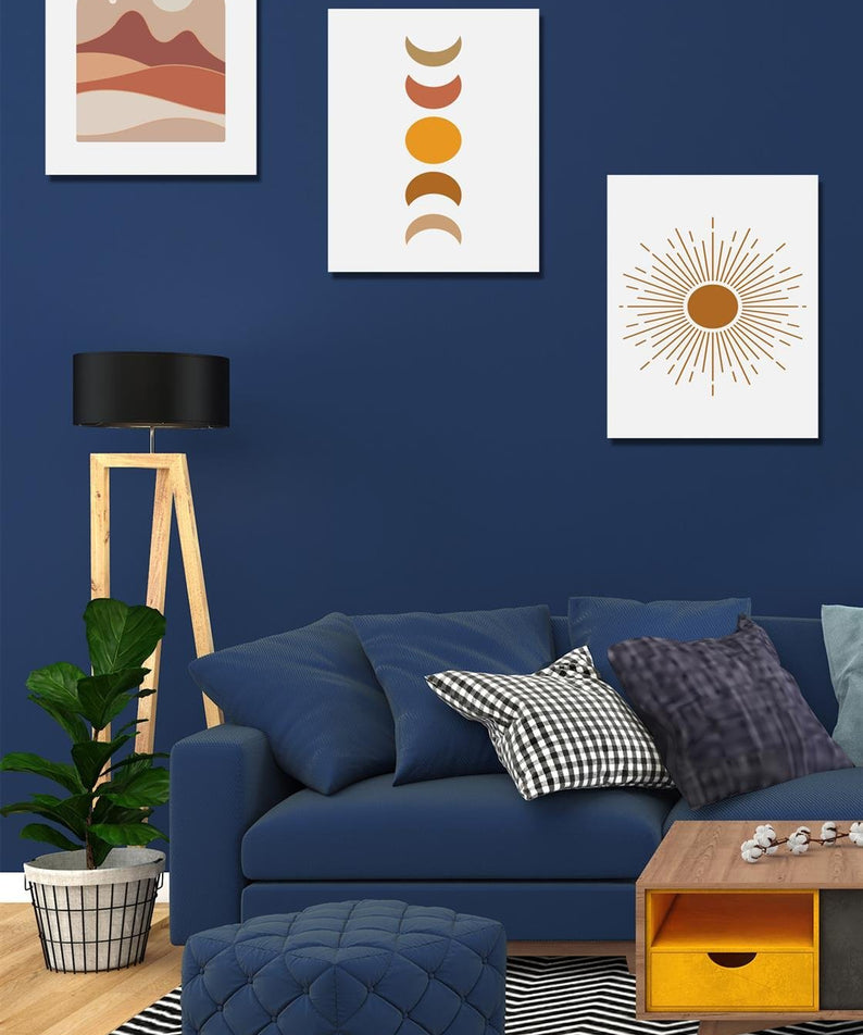 3'lü sanatsal tablo seti