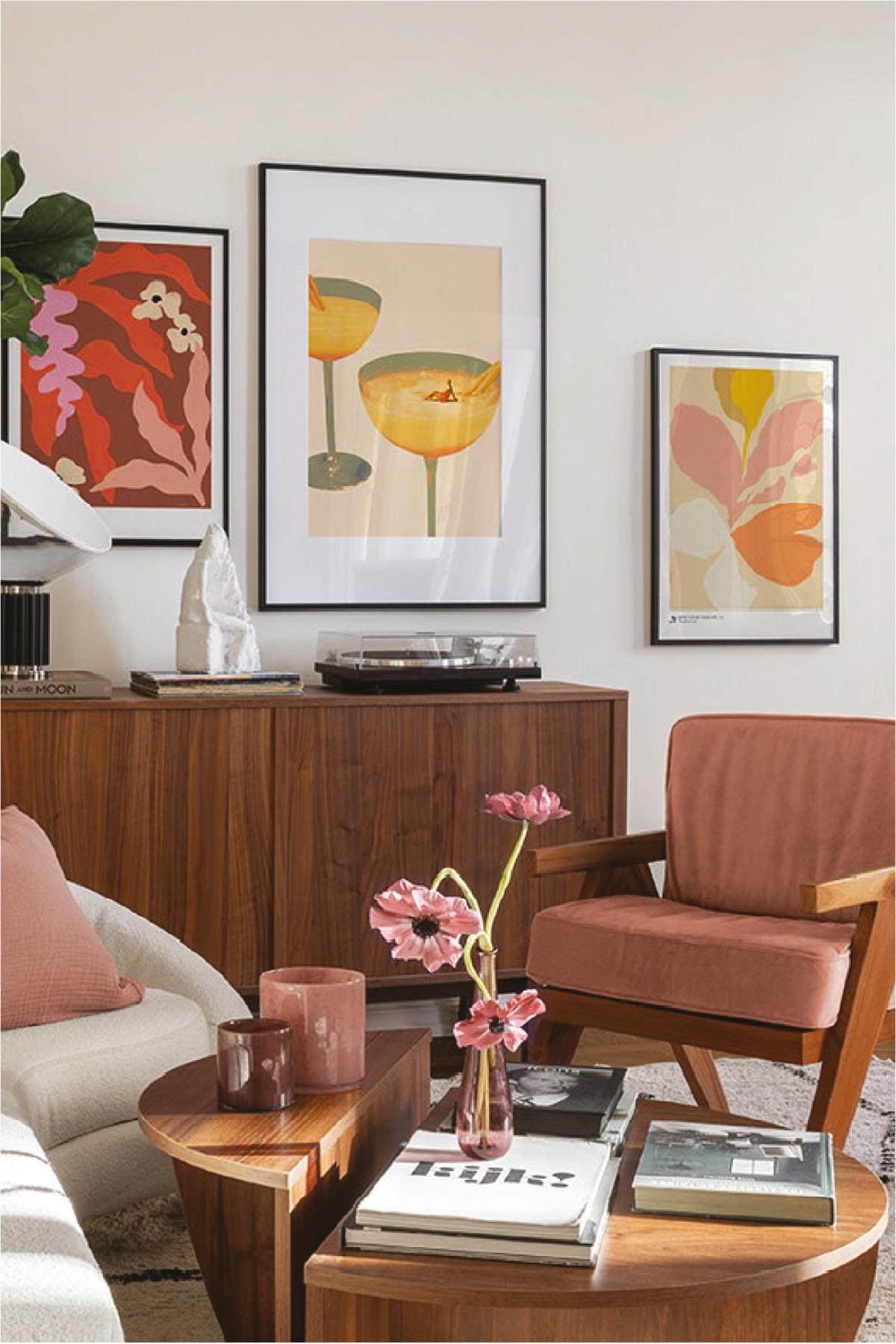 3 Parça Kokteyl Tarzında (SİYAH ÇERÇEVE GÖRÜNÜMLÜ) Tablo Seti