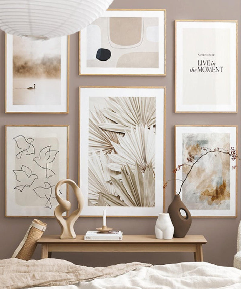 6 Parça Live İn The Moment Tarzında (AHŞAP ÇERÇEVE GÖRÜNÜMLÜ) Tablo Seti