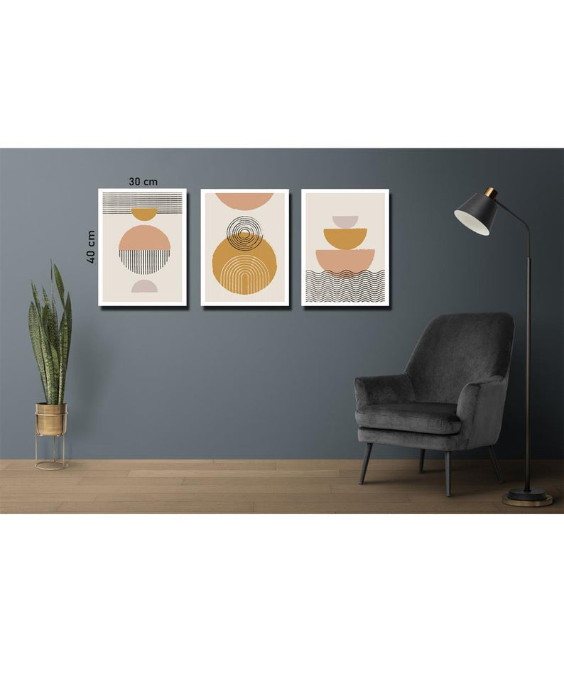 3'lü Sanatsal duvar tablo seti mdf 3mm