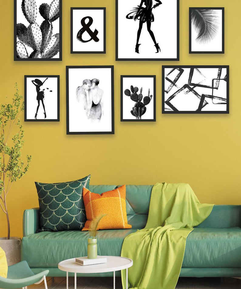 Siyah Beyaz Modern Tasarım Temalı Tablo Seti