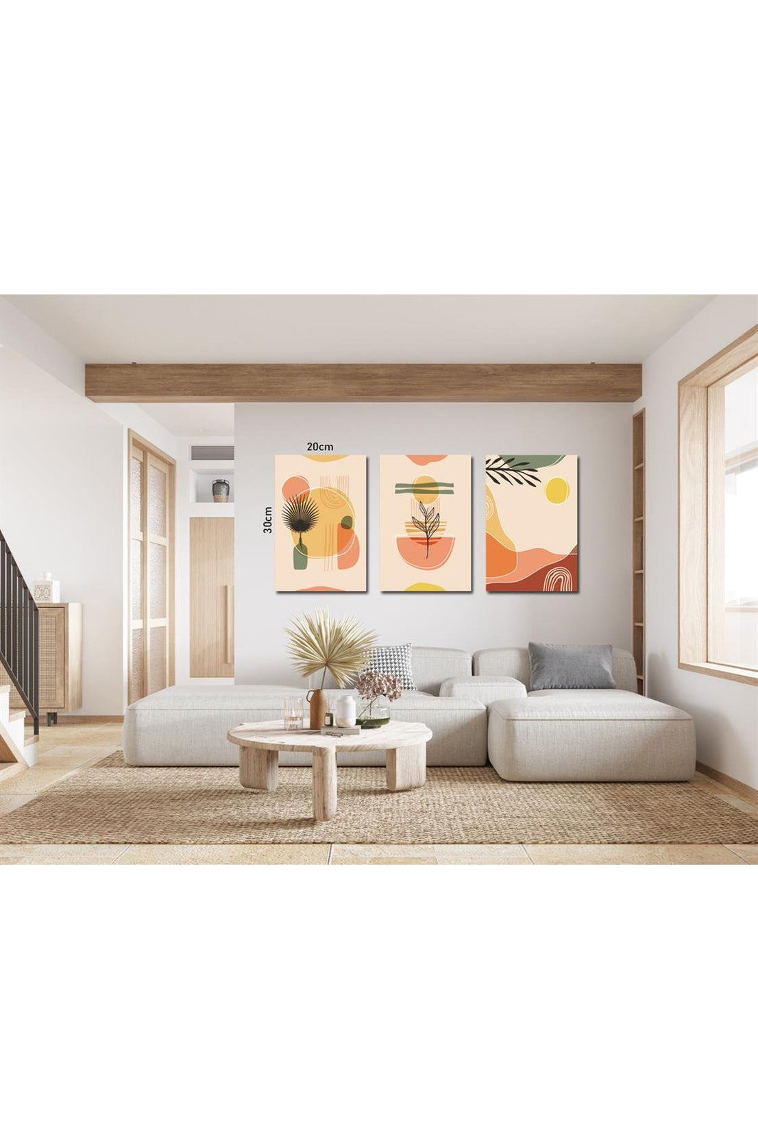 Modern tarzda 3'lü tablo seti