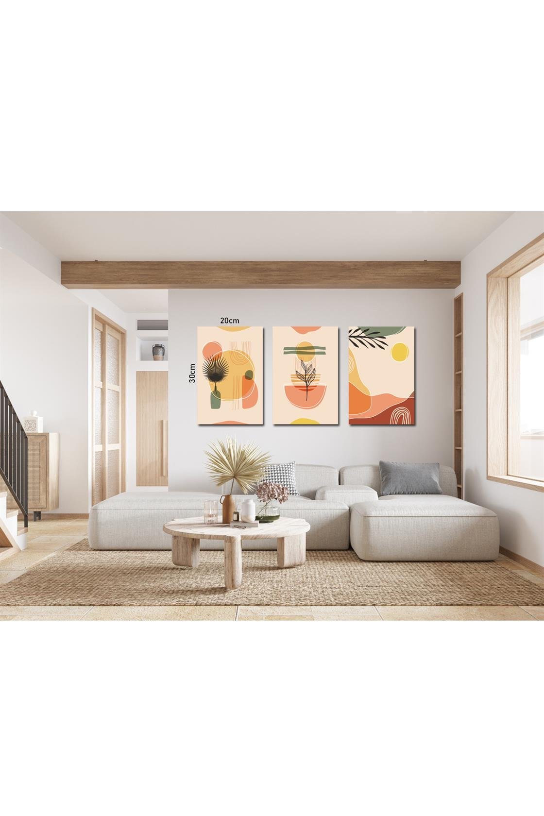 Modern tarzda 3'lü tablo seti