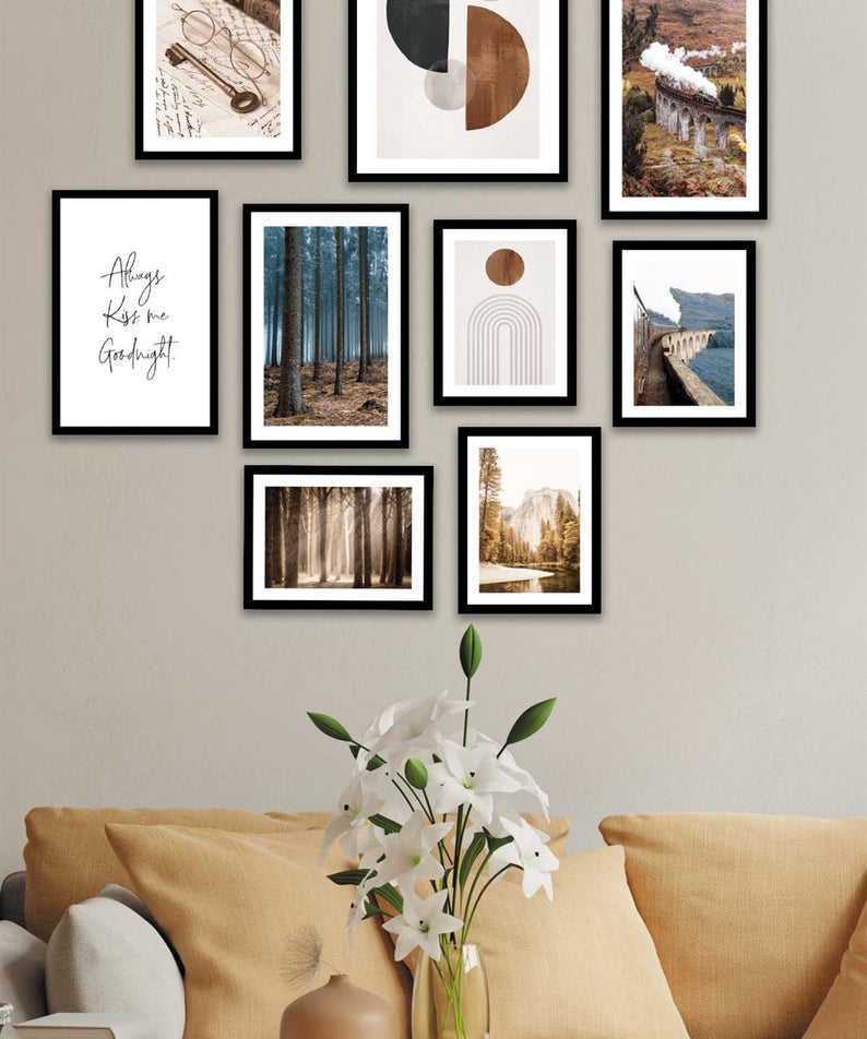 Soyut Orman Ve Manzara Tasarım Temalı Tablo Seti