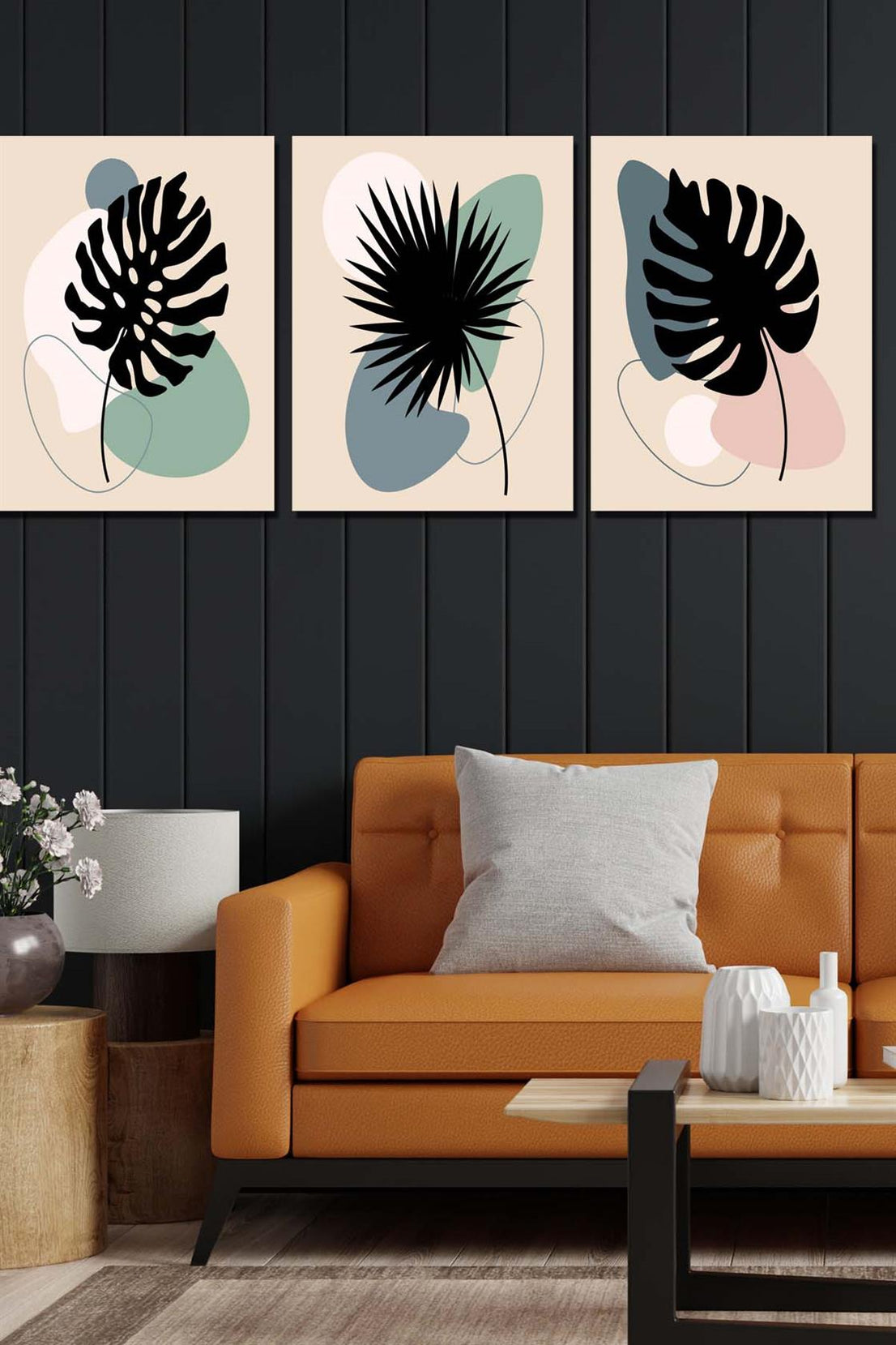 3 Parça sanatsal bohem tarzı tablo seti