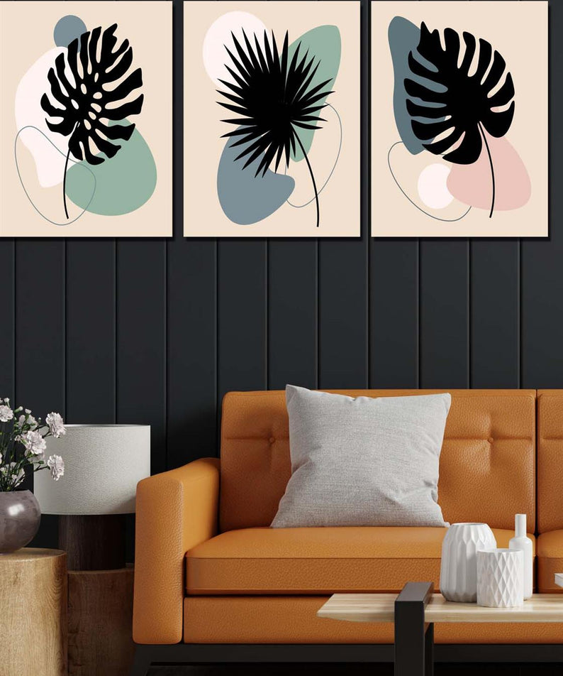 3 Parça sanatsal bohem tarzı tablo seti