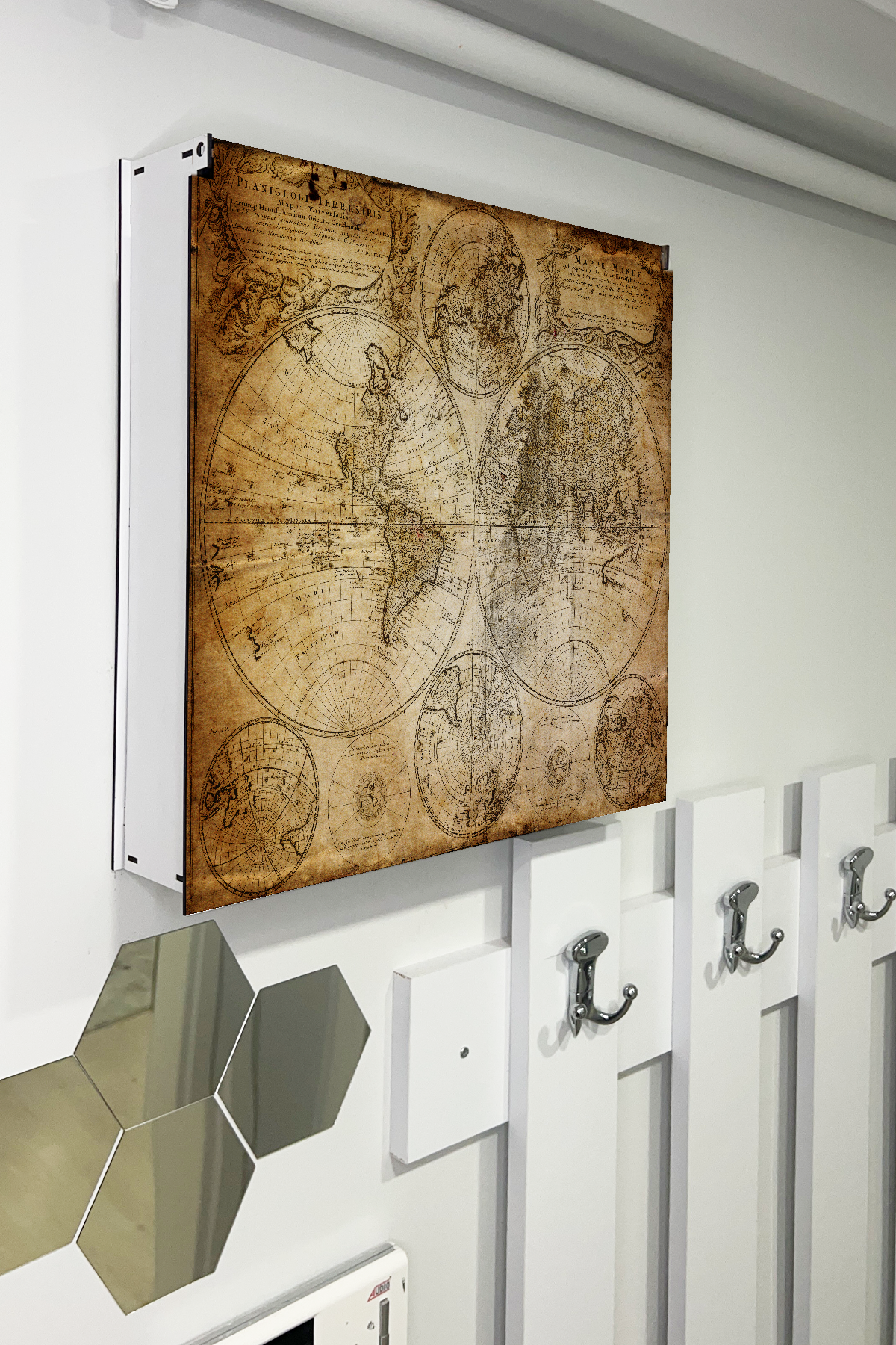 Piri Reis Harita Temalı Ahşap Sigorta Saklama Kutusu