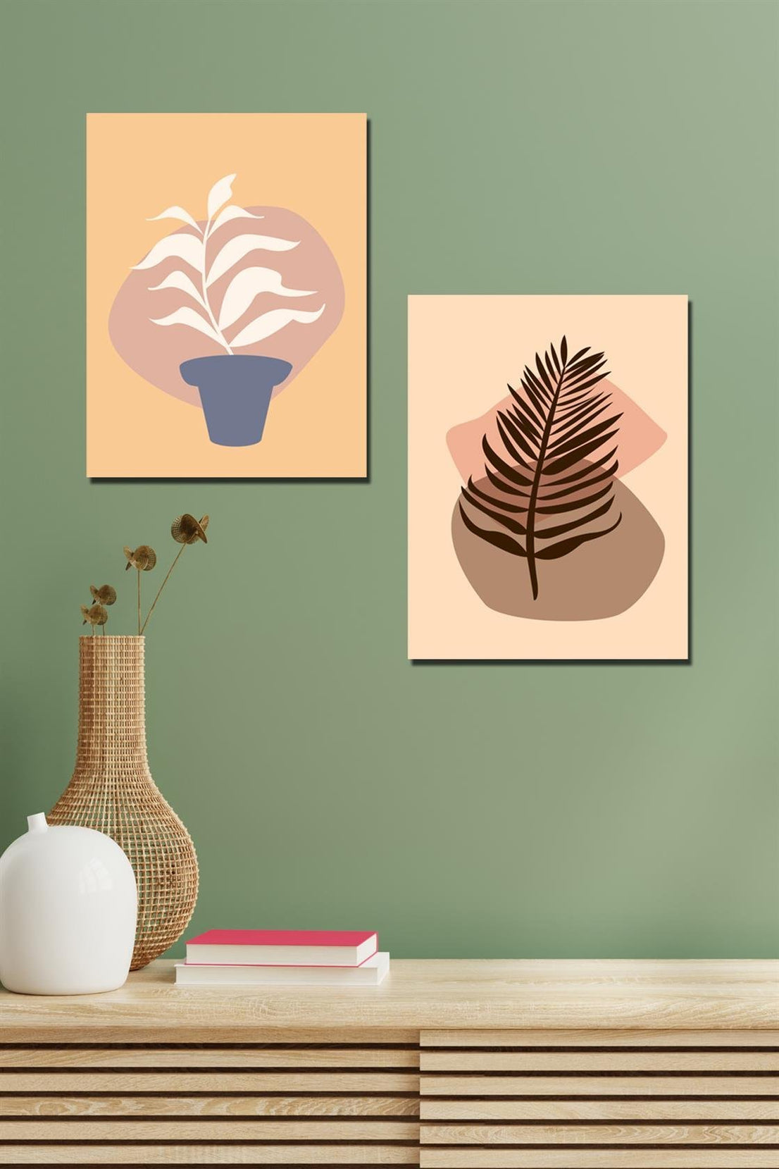 2 Parça Bohem tarzı sanatsal tablo seti